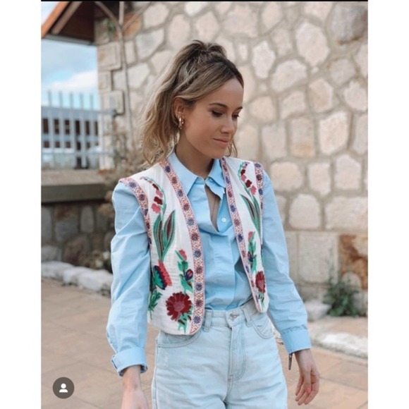 Zara open front embroidered vest 6895/224 - Picture 12 of 16
